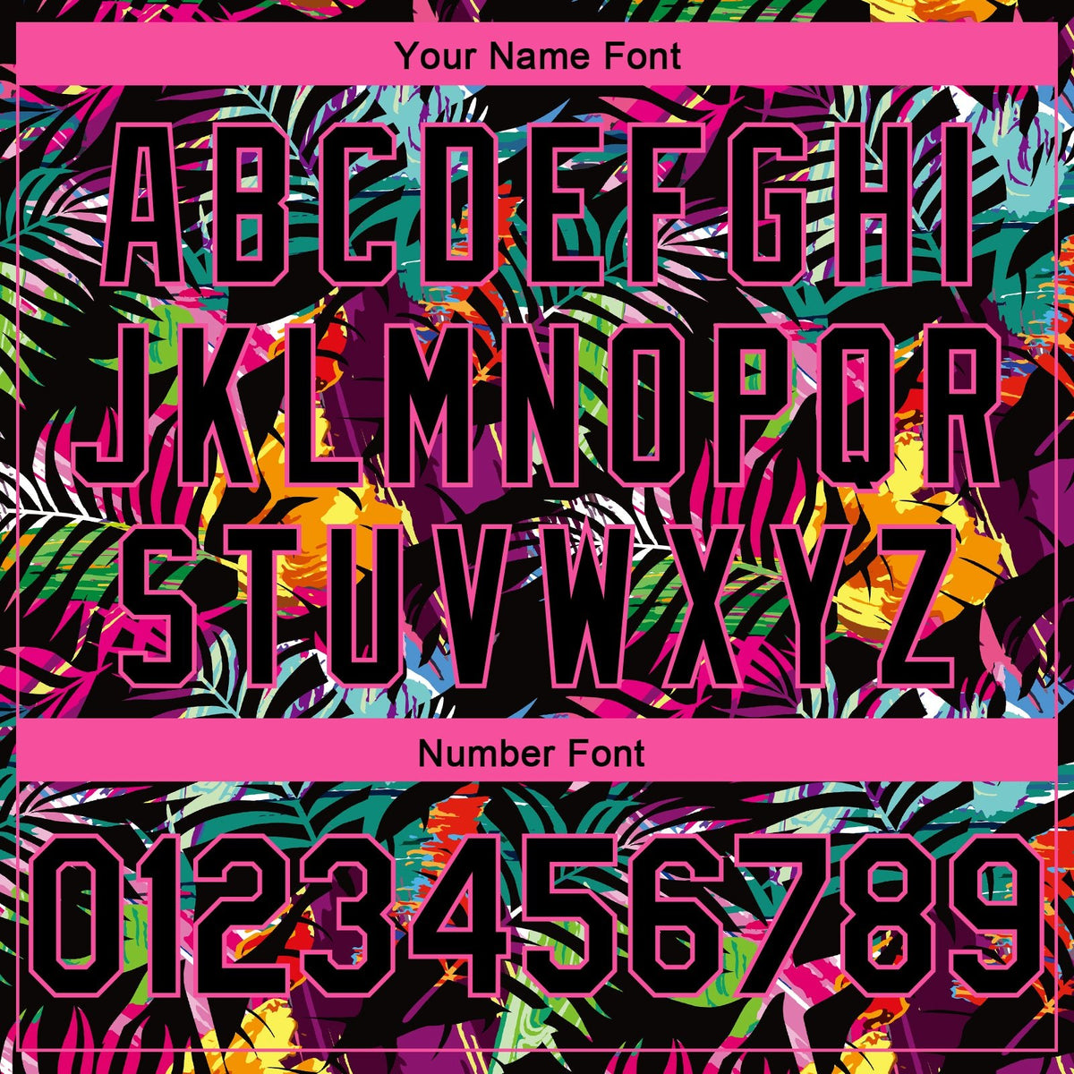 Custom Black Pink-Light Blue 3D PatternTropical Hawaii Palm Leaves Authentic Basketball Jersey photo 3