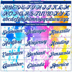 Custom White Royal 3D Pattern Design Watercolor Splash Authentic Basketball Jersey photo 2