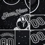 Custom Black White 3D Pattern Design Astronaut Authentic Basketball Jersey detail