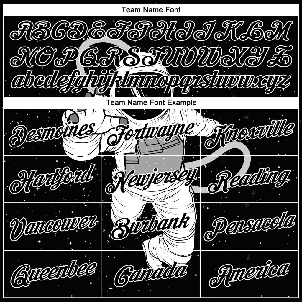 Custom Black White 3D Pattern Design Astronaut Authentic Basketball Jersey photo 2
