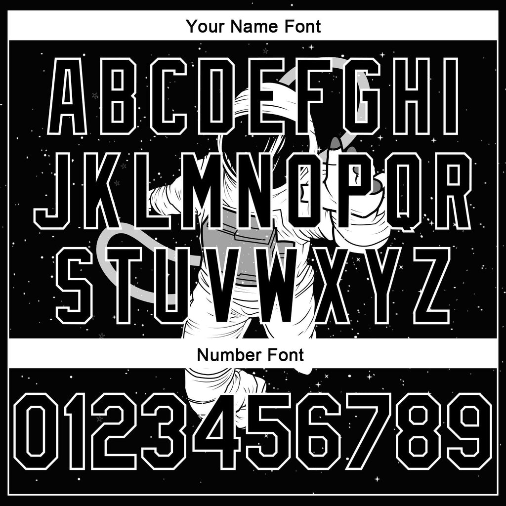 Custom Black White 3D Pattern Design Astronaut Authentic Basketball Jersey photo 3