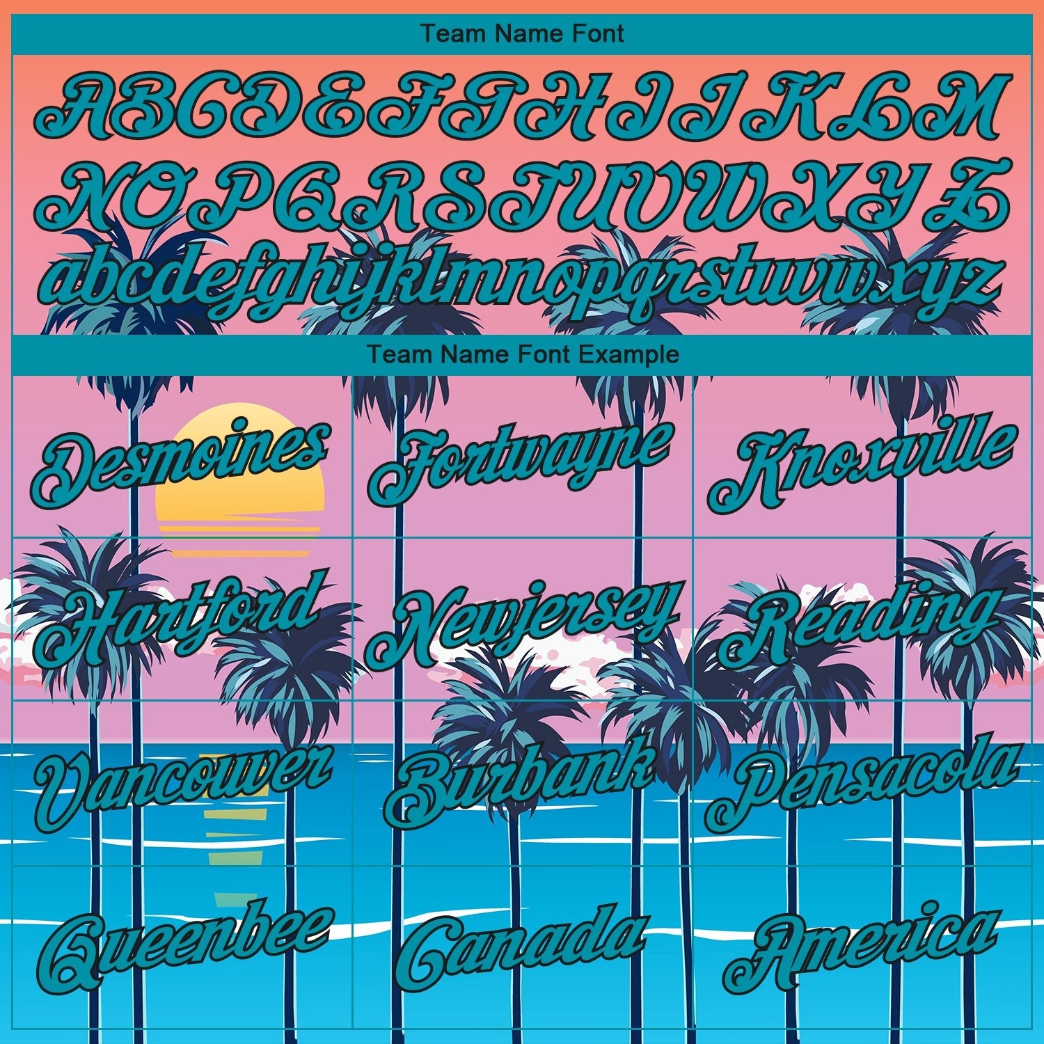 Custom Orange Teal-Black 3D Pattern Sun Beach Hawaii Palm Trees Authentic Basketball Jersey photo 2
