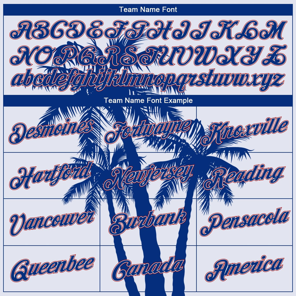 Custom White Royal-Red 3D Pattern Tropical Hawaii Coconut Trees Authentic Basketball Jersey photo 2