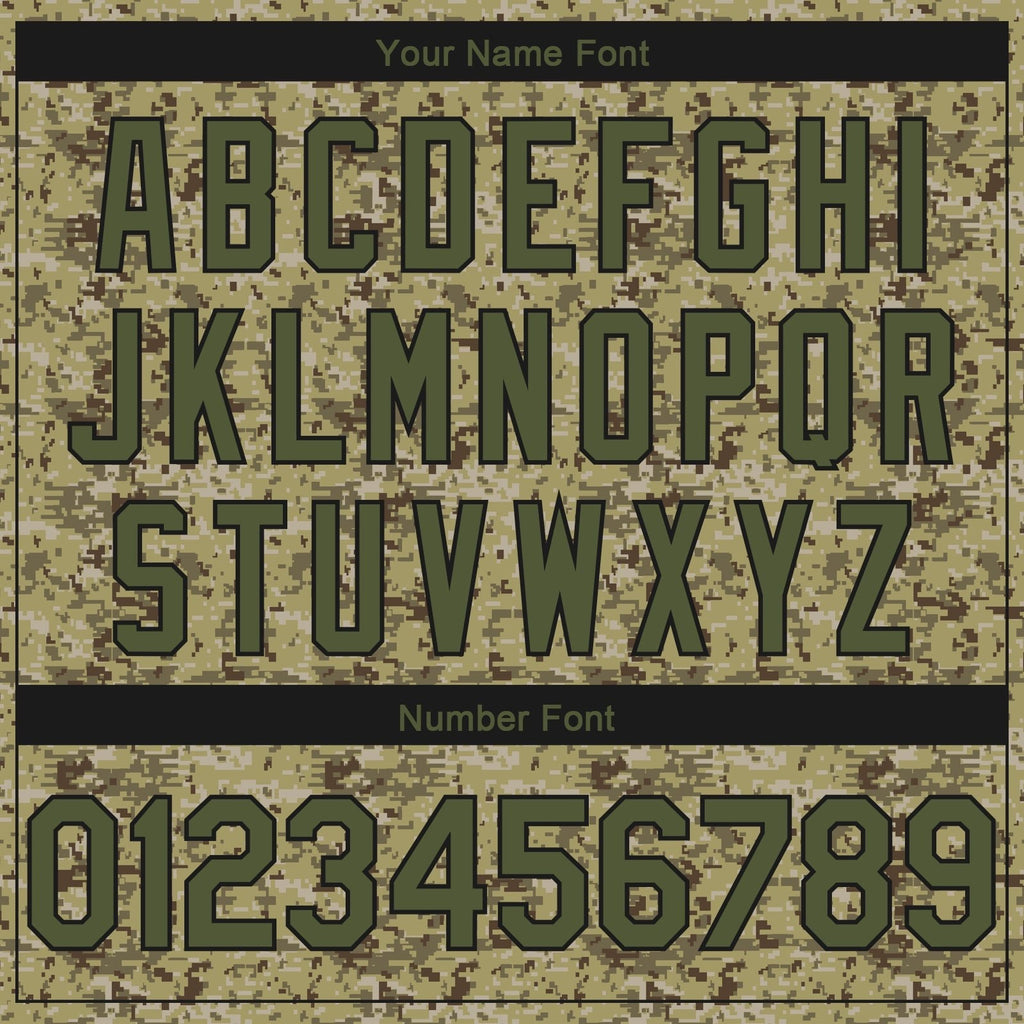 Custom Camo Olive-Black 3D Authentic Salute To Service Basketball Jersey photo 3