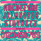 Custom Aqua Pink-Black 3D Pattern Tropical Hawaii Trees Authentic Basketball Jersey photo 3