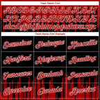 Custom Black Red-White Abstract Vertical Lines Authentic City Edition Basketball Jersey photo 2