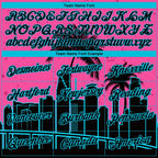 Custom Pink Lakes Blue-Black 3D Pattern Design Miami Palm Trees City Edition Performance T-Shirt photo 2