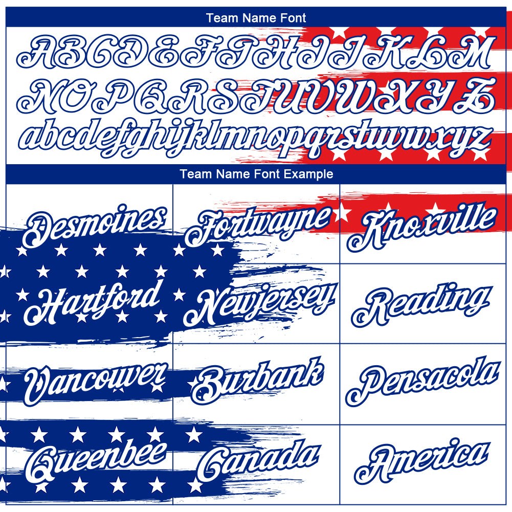 Custom White Royal-Red 3D American Flag Patriotic Performance T-Shirt photo 2