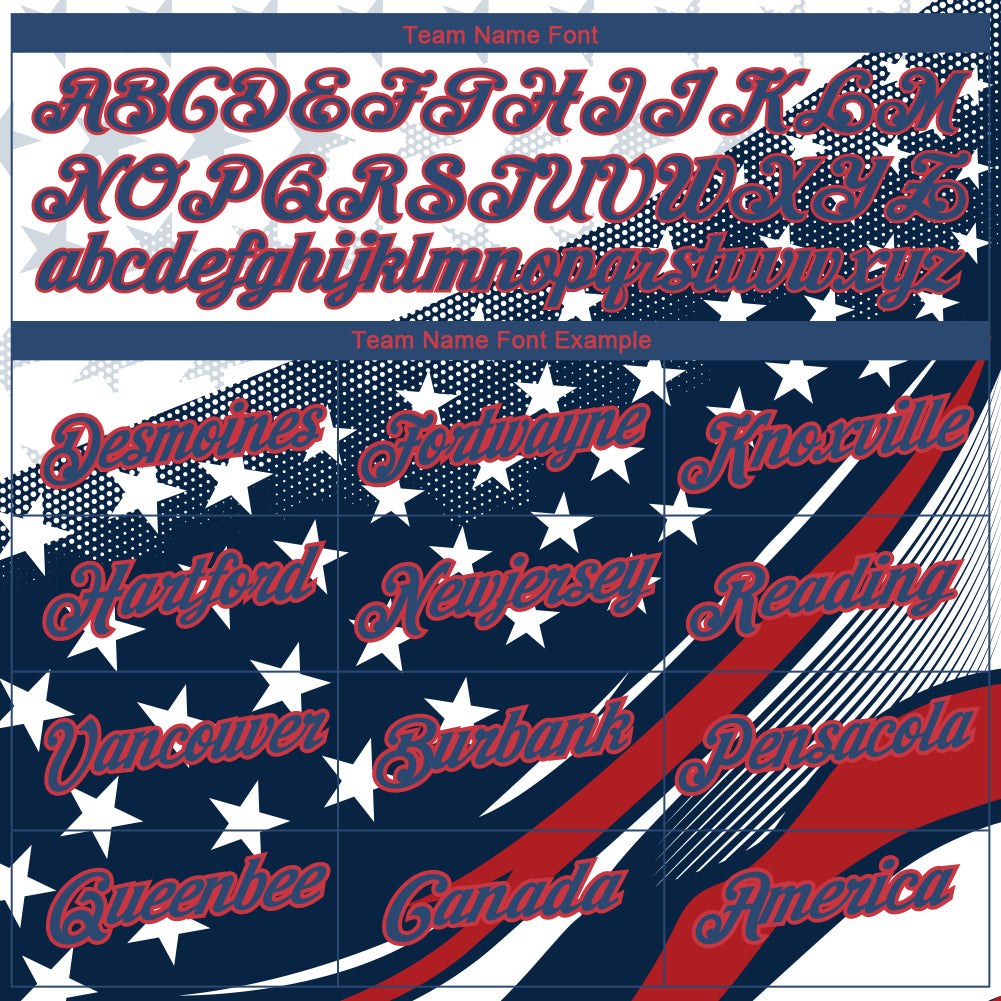 Custom White Navy-Red 3D American Flag Patriotic Performance T-Shirt photo 2