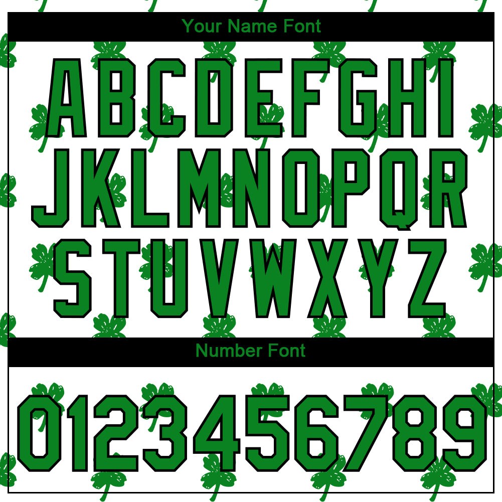 Custom White Kelly Green-Black 3D St.Patrick's Day Clovers Performance T-Shirt photo 3