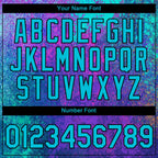 Custom Purple Lakes Blue-Black 3D Pattern Design Holi Festival Color Powder Performance T-Shirt photo 3