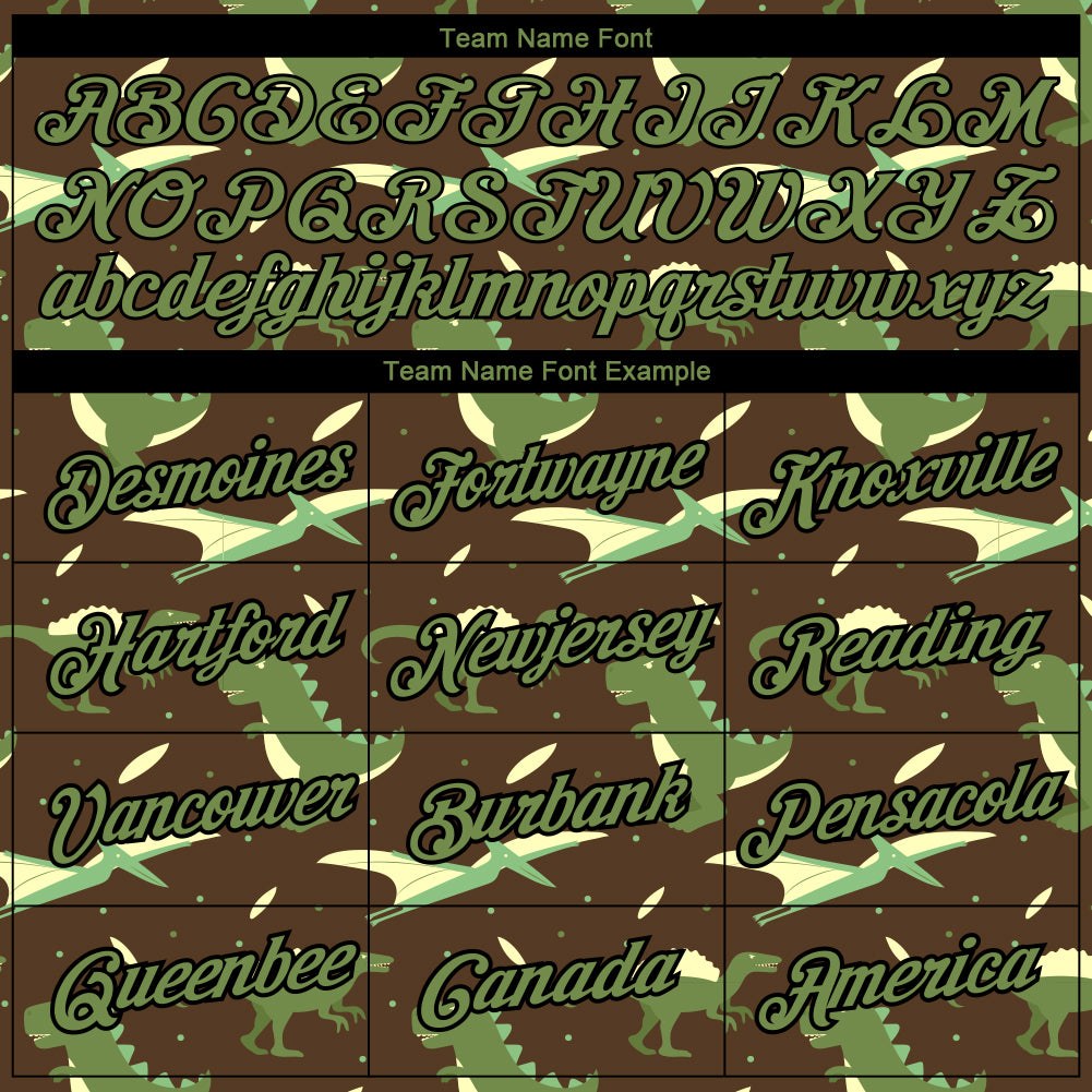 Custom Olive Neon Green-Black 3D Pattern Design Dinosaur Performance T-Shirt photo 2