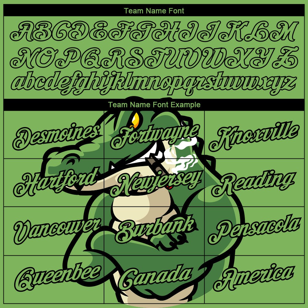 Custom Aurora Green Black-Cream 3D Pattern Design Crocodile Performance T-Shirt photo 2