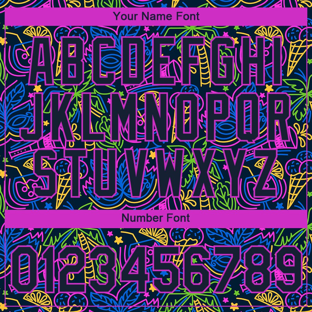 Custom Navy Purple 3D Pattern Design Hawaii Summer Holiday Party Performance T-Shirt photo 4