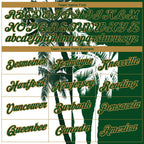 Custom Green Old Gold-White 3D Pattern Design Hawaii Coconut Trees Performance T-Shirt photo 2