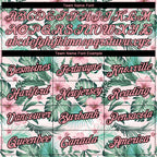 Custom Pink Medium Pink-Black 3D Pattern Design Hawaii Palm Leaves And Flowers Performance T-Shirt photo 1