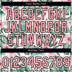 Custom Pink Medium Pink-Black 3D Pattern Design Hawaii Palm Leaves And Flowers Performance T-Shirt photo 2
