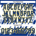 Custom Royal White-Yellow 3D Pattern Design Abstract Sharp Shape Performance T-Shirt photo 3