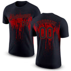 Custom Black Red 3D Pattern Design Dripping Splatter Art Performance T-Shirt