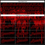 Custom Black Red 3D Pattern Design Dripping Splatter Art Performance T-Shirt photo 2
