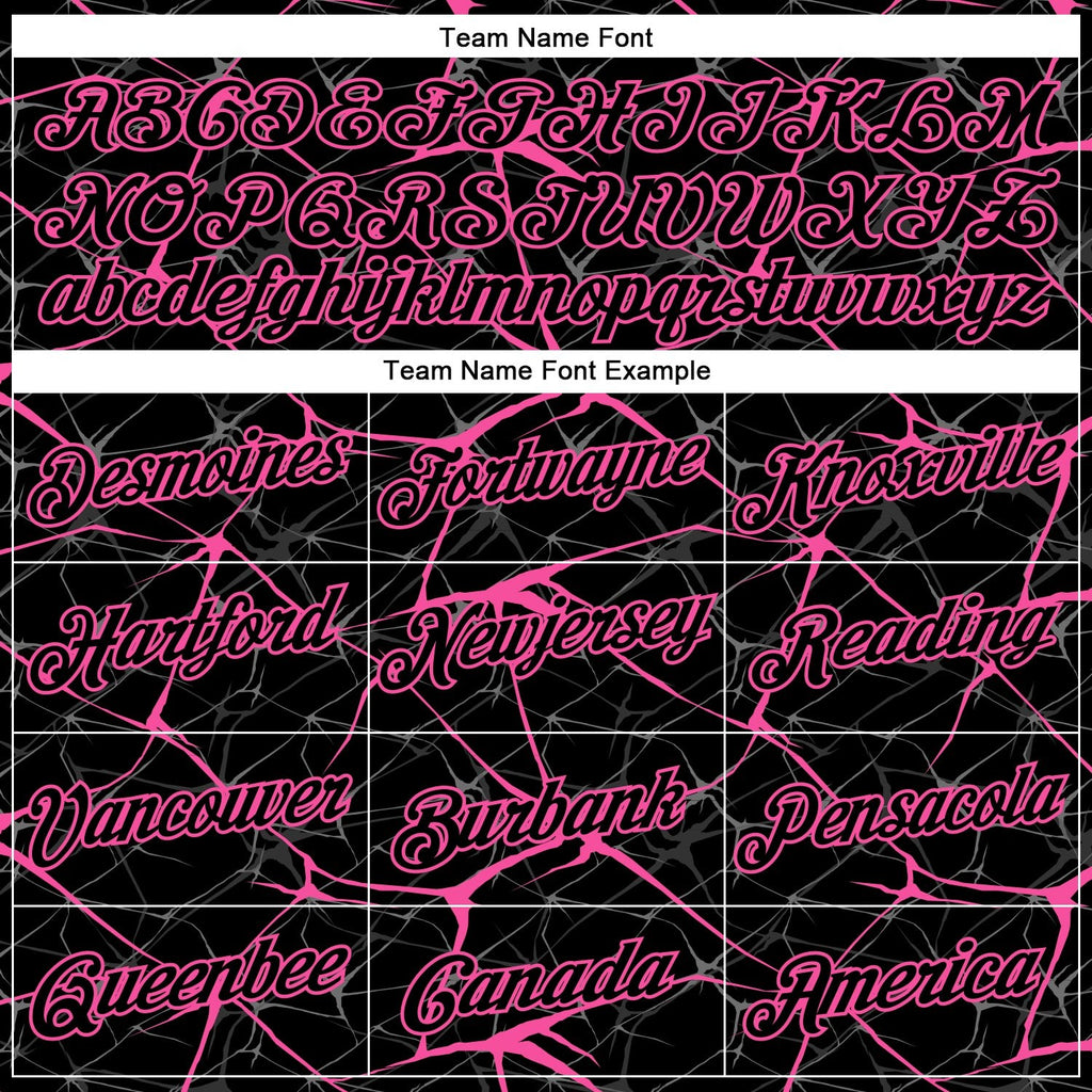 Custom Black Pink 3D Pattern Design Abstract Network Performance T-Shirt photo 2