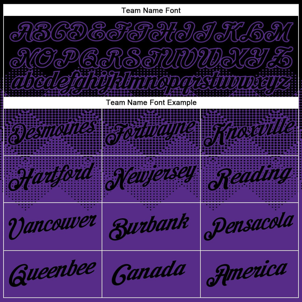 Custom Black Purple 3D Pattern Design Gradient Square Shapes Performance T-Shirt photo 2