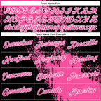 Custom Pink Black-White 3D Pattern Design Abstract Brush Stroke Performance T-Shirt photo 3