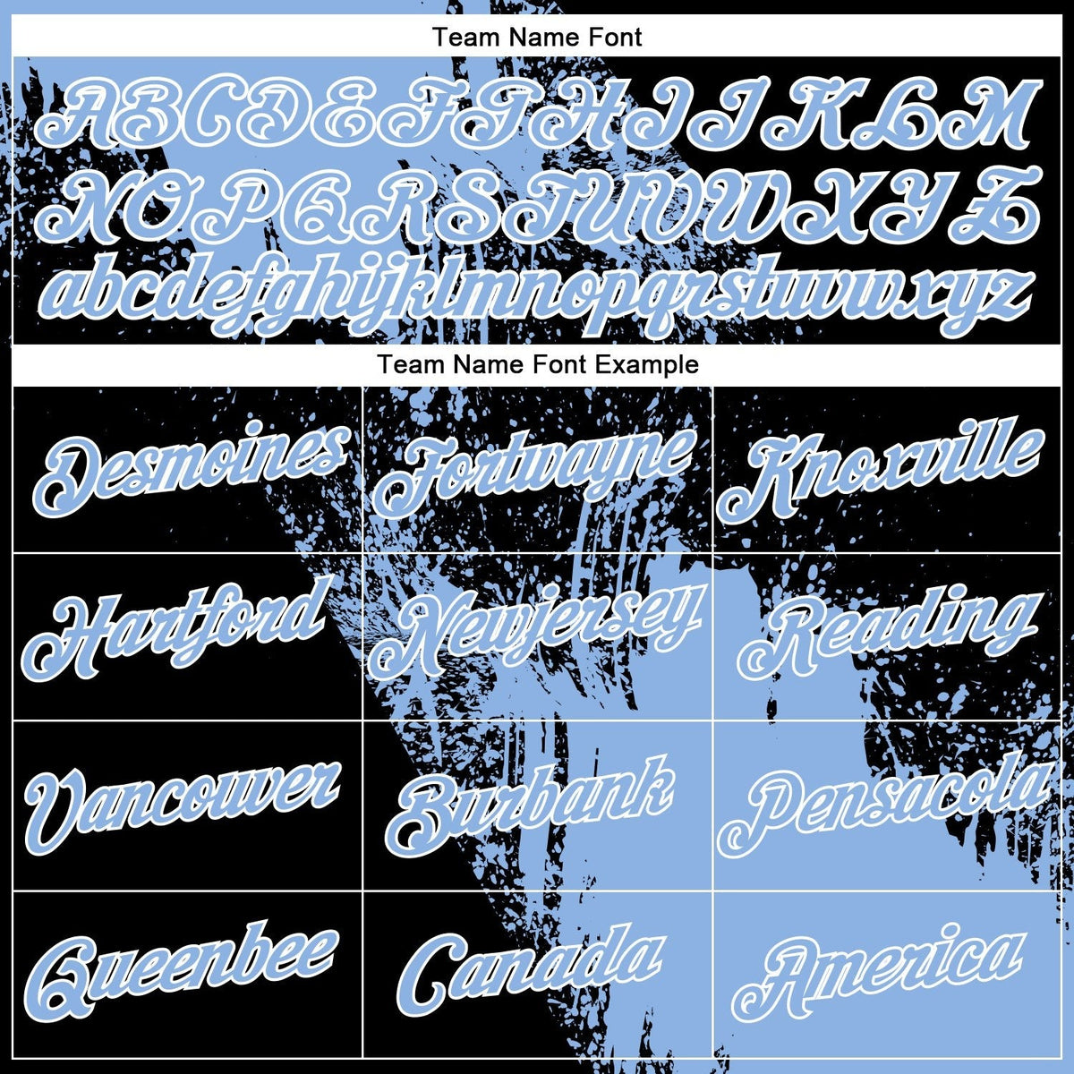 Custom Light Blue Black-White 3D Pattern Design Abstract Brush Stroke Performance T-Shirt photo 2