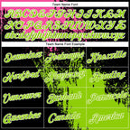 Custom Pink Neon Green-Black 3D Pattern Design Abstract Brush Stroke Performance T-Shirt photo 2