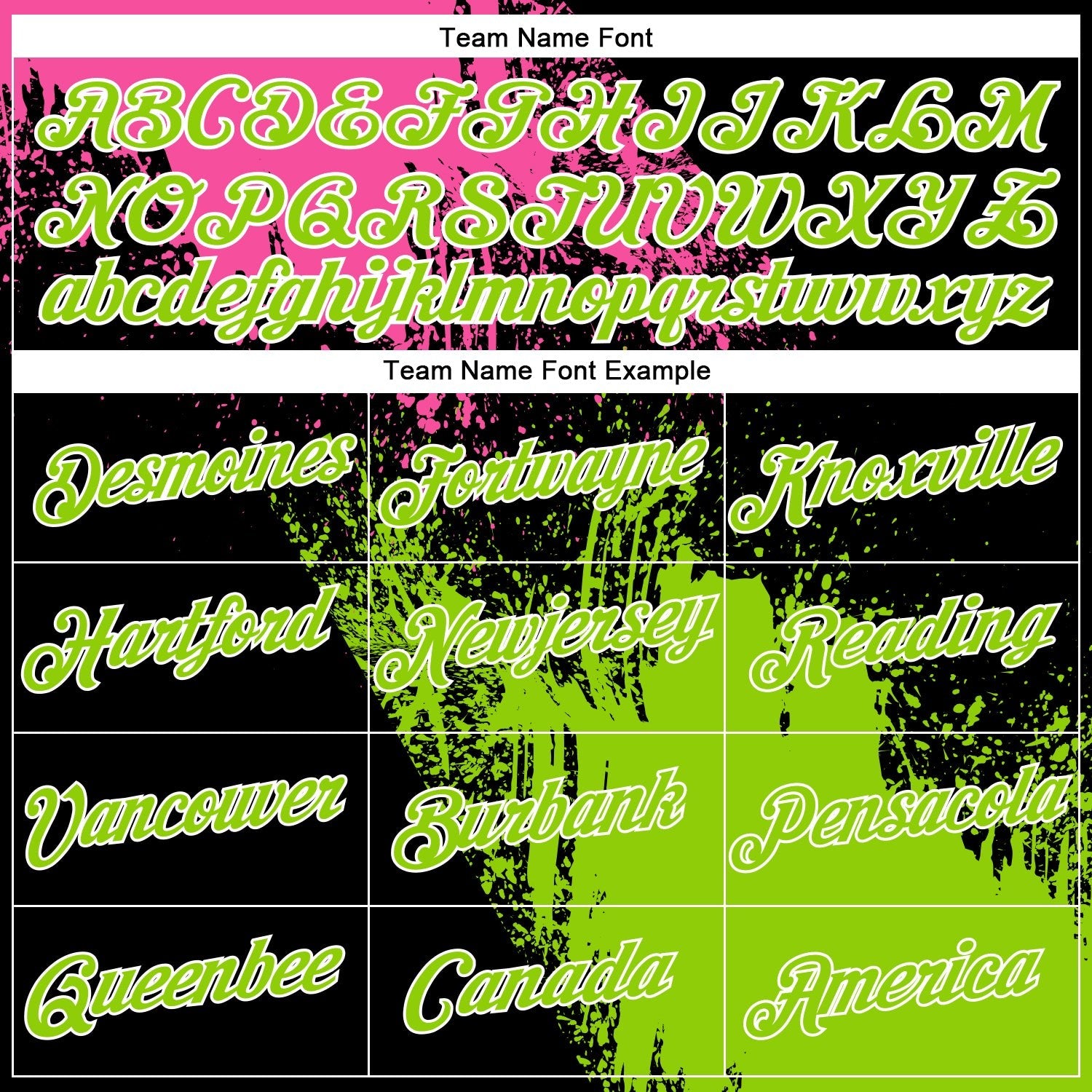 Custom Pink Neon Green-Black 3D Pattern Design Abstract Brush Stroke Performance T-Shirt photo 2