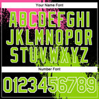 Custom Pink Neon Green-Black 3D Pattern Design Abstract Brush Stroke Performance T-Shirt photo 3