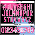 Custom Pink Black-Light Blue 3D Pattern Design Abstract Brush Stroke Performance T-Shirt photo 3
