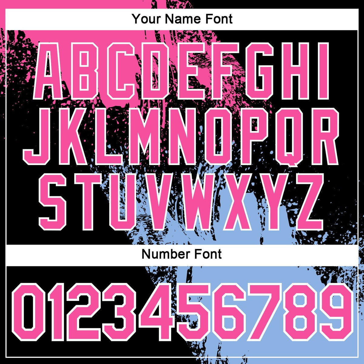 Custom Pink Black-Light Blue 3D Pattern Design Abstract Brush Stroke Performance T-Shirt photo 3