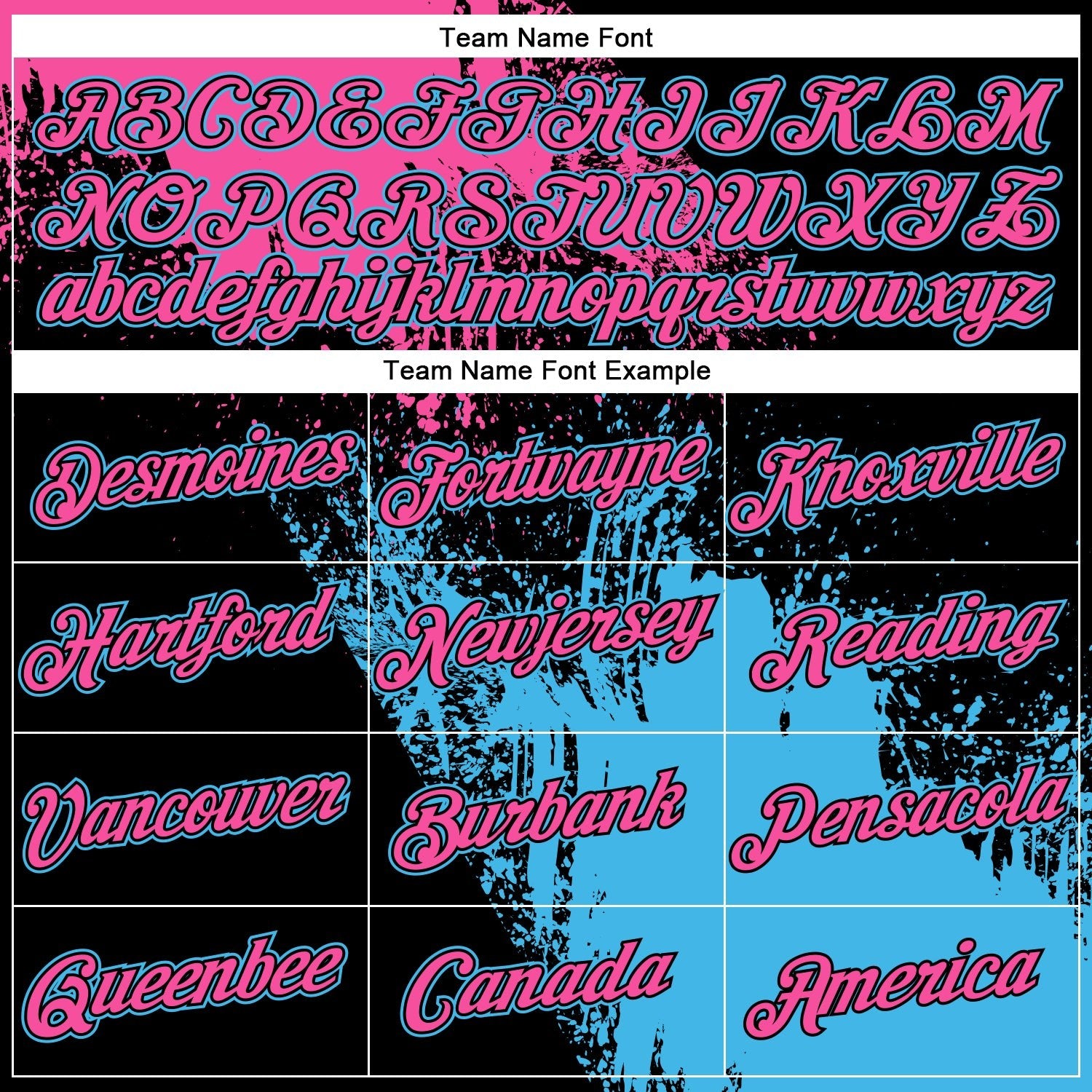 Custom Black Pink-Sky Blue 3D Pattern Design Abstract Brush Stroke Performance T-Shirt photo 2