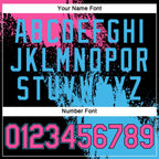 Custom Black Pink-Sky Blue 3D Pattern Design Abstract Brush Stroke Performance T-Shirt photo 3