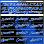 Custom Thunder Blue Black-White 3D Pattern Design Abstract Brush Stroke Performance T-Shirt photo 2