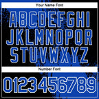 Custom Thunder Blue Black-White 3D Pattern Design Abstract Brush Stroke Performance T-Shirt photo 3