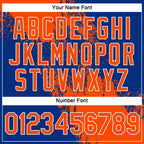 Custom Orange Royal-White 3D Pattern Design Abstract Brush Stroke Performance T-Shirt photo 3