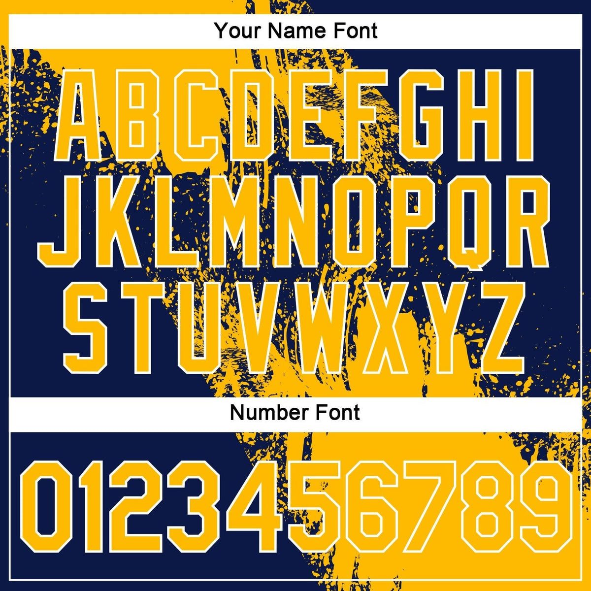 Custom Gold Navy-White 3D Pattern Design Abstract Brush Stroke Performance T-Shirt photo 4