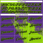 Custom Neon Green Black-Purple 3D Pattern Design Abstract Brush Stroke Performance T-Shirt photo 2