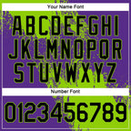 Custom Neon Green Black-Purple 3D Pattern Design Abstract Brush Stroke Performance T-Shirt photo 3