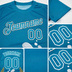 Custom Panther Blue White 3D Pattern Design Oktoberfest Beer Festival Performance T-Shirt detail