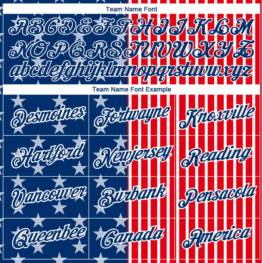 Custom Fire Red US Navy Blue-White 3D Pattern Design Star Performance T-Shirt photo 2
