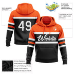 Custom Stitched Black White-Orange Line Sports Pullover Sweatshirt Hoodie photo 2