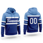 Custom Stitched Royal White-Light Blue Line Sports Pullover Sweatshirt Hoodie