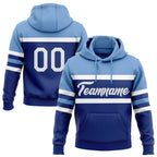 Custom Stitched Royal White-Light Blue Line Sports Pullover Sweatshirt Hoodie photo 1