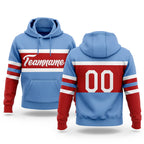 Custom Stitched Red White-Light Blue Line Sports Pullover Sweatshirt Hoodie