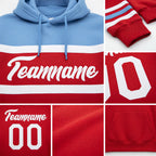 Custom Stitched Red White-Light Blue Line Sports Pullover Sweatshirt Hoodie detail