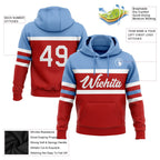 Custom Stitched Red White-Light Blue Line Sports Pullover Sweatshirt Hoodie photo 2