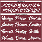Custom Stitched Burgundy White-Gray Line Sports Pullover Sweatshirt Hoodie photo 3